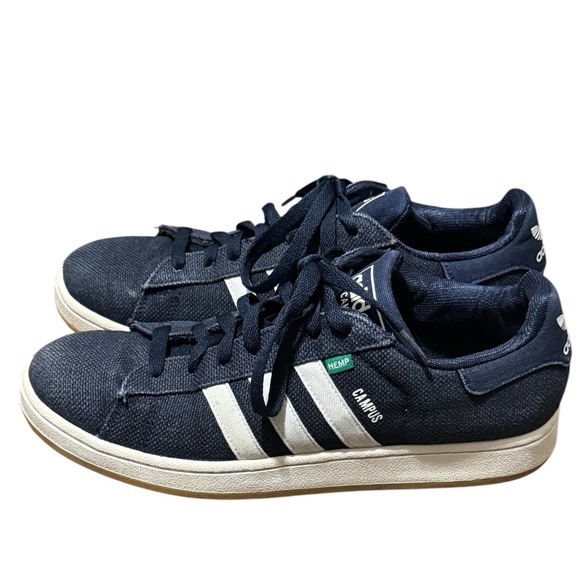 Adidas Dark Blue Sneakers with White Accents Denim Size 10 Washed Look - Picture 7 of 8